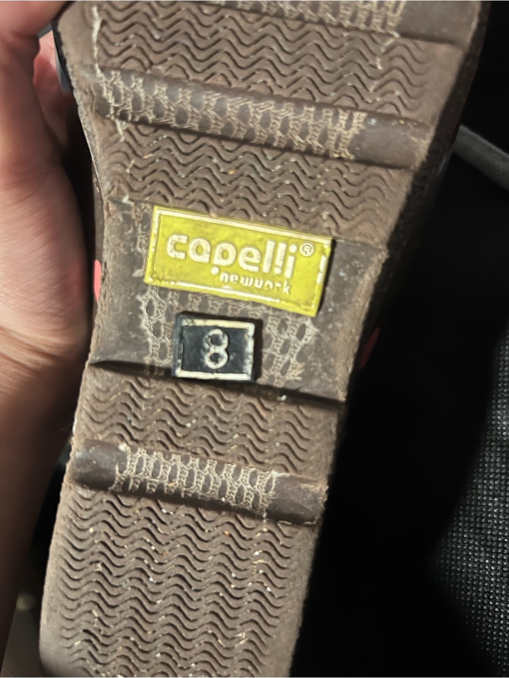 Capelli of New York Brown Rain Boots with Pink & Gold Polka Dots - Picture 3 of 5